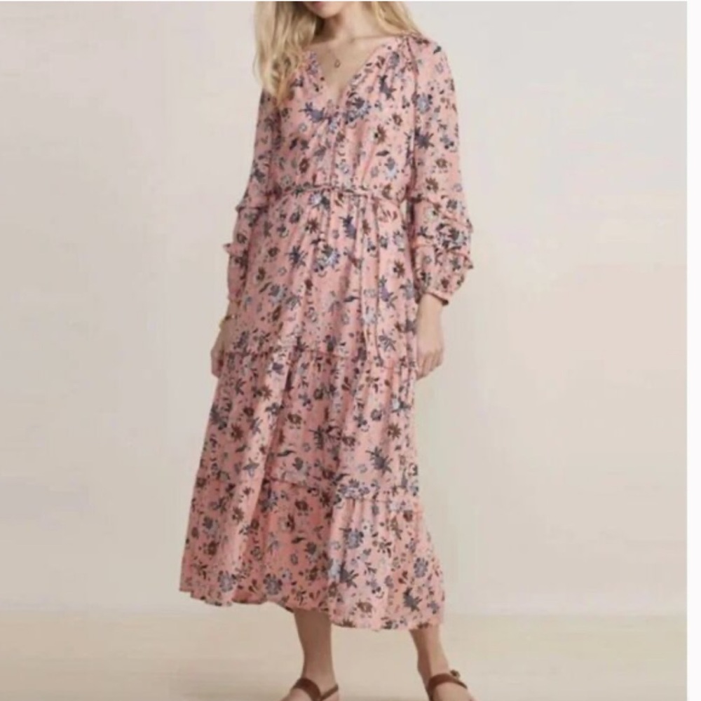 NWT Vineyard Vines Amelia Tiered LongSleeve Ruffle Maxi Dress